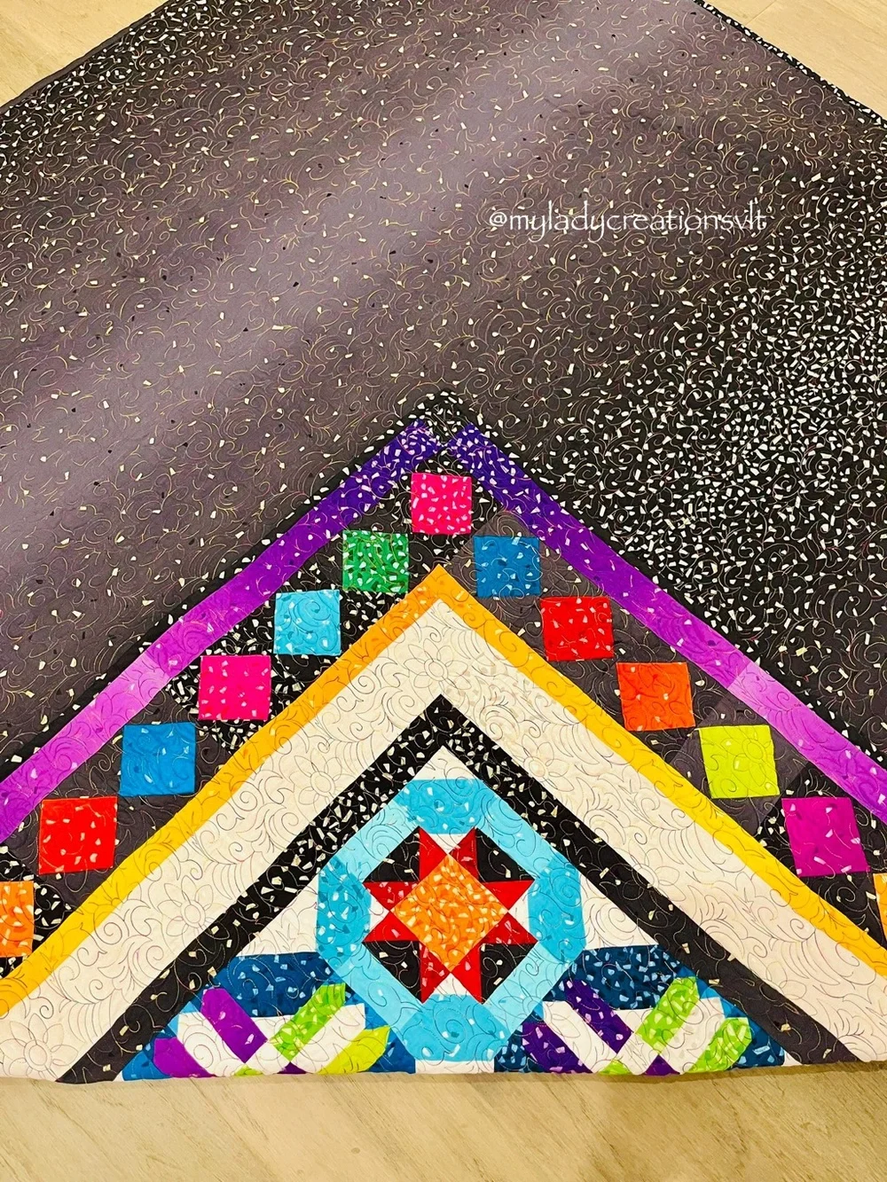Handmade Rainbow Ombré Patchwork Quilt